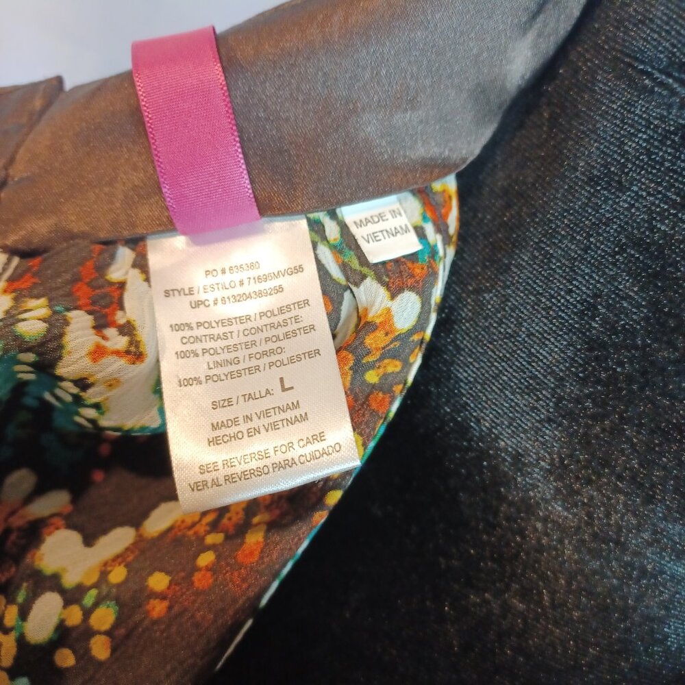 Y2K Heart Soul Multicolor Geometric Print Beaded Trim Top - Picture 7 of 7